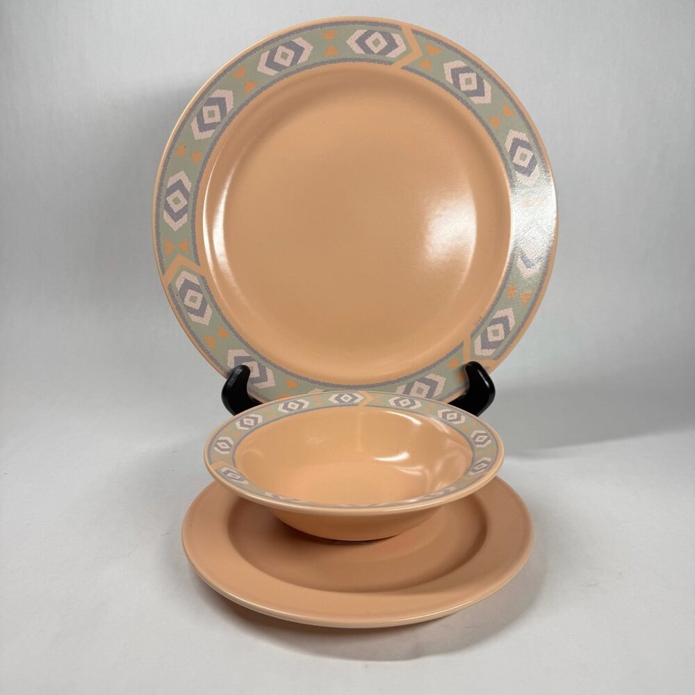 Vtg Treasure Craft Southwest Dining Set Bowl Bread Plate Dinner Plate Japan